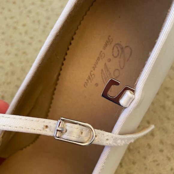 Satin white Bridal or Ballroom Dance shoes - Picture 5 of 10